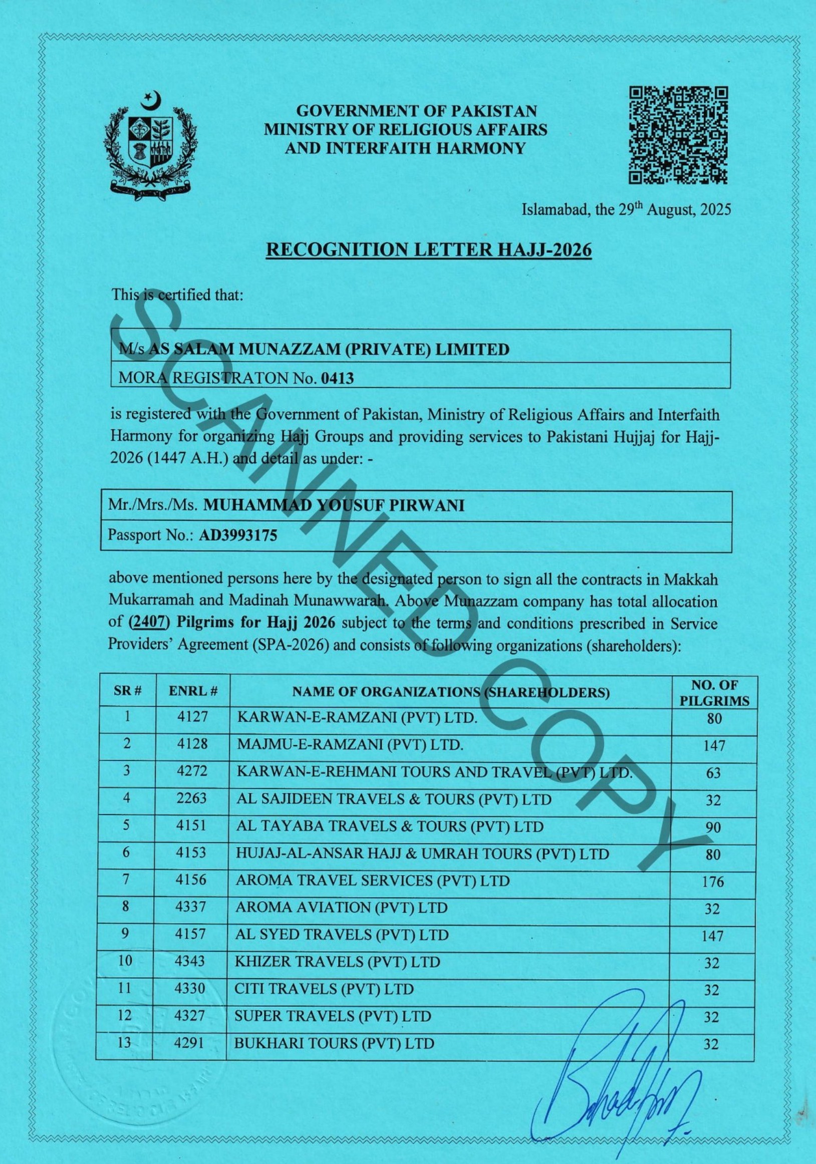 MORA Approval Letter - Page 1